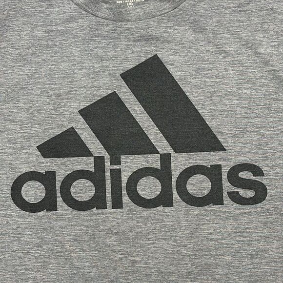 Adidas | Climalite Boys Grey T Shirt Black Logo gray Size XL 14/16 - Picture 6 of 16